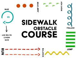 Sidewalk Obstacle Course With Chalk Kids Obstacle Course Exercise For Kids Activities For Kids