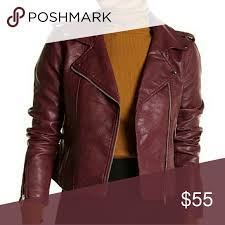 Last One Romeo Juliet Wine Moto Jacket Nwt Leather Jacket Brands Faux Leather Jackets Faux Leather Moto Jacket