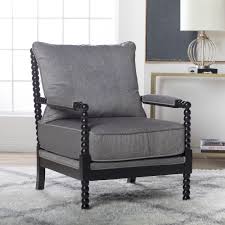 Studio Designs Home Colonnade Spindle Black Wood Frame Accent Chair In Pewter Walmart Com Accent Chairs Studio Chairs Grey Chair Living Room