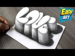 Super Facil How To Draw 3d Love Como Dibujar Amor 3d Dibujos De Amor 3d Youtube 3d Art Drawing 3d Drawings Art Drawings Sketches Simple