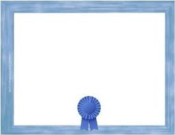 Blank Certificate Template With A Blue Border And A Blue Award Ribbon Blank Certificate Blank Certificate Template Award Template