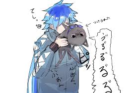 猫になった監督生 vs猫になった監督生を吸いたいイデア君 ゴスロリ イラスト ディズニーファンアート イデア