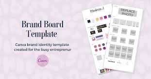 A brand board is your final collection of fonts, color, and patterns that are curated into a board that represents your new/refreshed brand as a whole. Brand Board Template Rhodesia J Designs