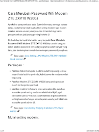 Open your internet browser (e.g. Cara Merubah Password Wifi Modem Zte Zxv10 W300s Speedydermayu