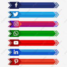 Social Media Banner Tags Set Png Social Media Clipart Social Media Text Buttons Social Media Buttons Png And Vector With Transparent Background For Free Down Social Media Banner Social Media Buttons