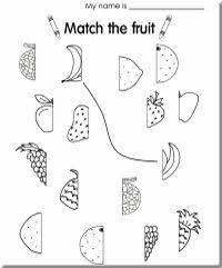 A Fruit Match Up Worksheet Preschool Worksheets Kindergarten Worksheets Math Activities Preschool