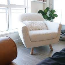 Gabriola Ivory Boucle Lounge Chair White Lounge Chair Boho Lounge Chair Lounge Chair Bedroom