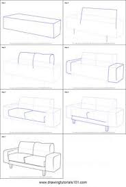 How To Draw A Couch Printable Step By Step Drawing Sheet Drawingtutorials101 Com Interieurschets Schets Ideeen Bank Tekenen