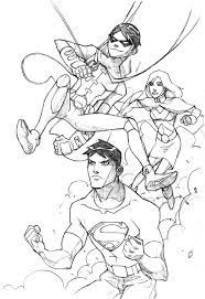 Young justice coloring work from anie. Superma And Robin From Young Justice League Coloring Page Netart