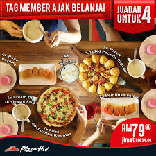 Tossdown is the best digital platform where you can findout latest menu of pizza hut on a single click. Pizza Hut 2 Regular Pizzas 2 Garlic Breads 4 Mushroom Soups 4 Drinks 4 Puddings Rm79 90 Save Rm34 40 Dine In Only