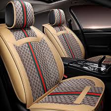 282 00 Leather Gucci Print Car Seat Covers Universal Pads Automobile Seat Cushions 11pcs Brown Leather Car Seat Covers Seat Covers Carseat Cover