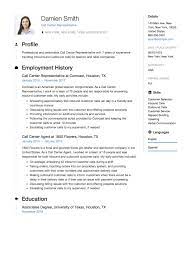 Resume Sample For Call Centre Representative Aka Template Example Cv Resume Guide Job Resume Examples Call Center