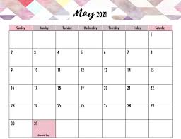 Stylish and cute printable january 2021 calendars. 33 Printable Free May 2021 Calendars With Holidays Onedesblog