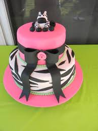 Lime Green Pink Zebra Theme Baby Shower Party Ideas Photo 1 Of 16 Baby Shower Baby Shower Cakes Zebra Cake