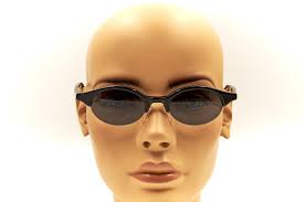 CALVIN KLEIN CK4010 48 19 Vintage 1990s Designer Cateye Halfrim Black  Sunglasses