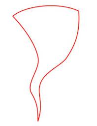 Curve the line down to form the sides of this first tier of the tornado. Drawing A Cartoon Tornado