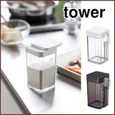 楽天市場 tower タワー 小麦粉 スパイスボトル ホワイト ブラック 調味料容器 小麦粉 調味料 スパイス 保存容器 キッチン 収納 台所 山崎実業 yamazaki クッキングクロッカ 楽天市場店 スパイスボトル 小麦粉 収納 保存容器