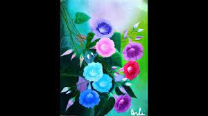 Morning Glory Acrylic Painting Video Tutorial Ll Quick And Easy Onestrok Flower Painting Painting Videos Tutorials Painting Videos