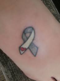 A pair of hands together in prayer is wrapped in a pink cancer ribbon tattoo. Lung Cancer Ribbon Tattoo Designs