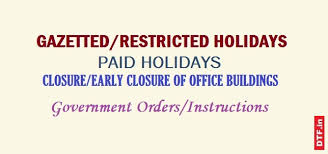 Gazetted Holidays Restricted Holidays Disciplinary And Transparency Forum India
