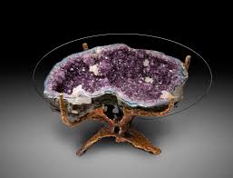 Amethyst Coffee Table On Cast Bronze Base Crystals Amethyst Geode Amethyst