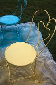 Refinishing Vintage Iron Sweetheart Ice Cream Parlor Chairs Via Shesingswedance Ice Cream Chairs Parlor Chair Party Chairs