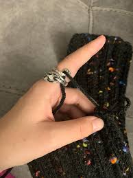 Crochet finger rings look are great handmade jewelry. My Boyfriend Get Me This Awesome Crochet Ring As An Early Christmas Present Great For Preventing Yarn Burn And Much Easier To Keep Tension Crochet