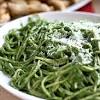 Healthy vegetarian roasted red pepper and spinach pasta. 1