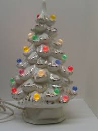 Vintage Lighted Ceramic Christmas Tree White And Gold Etsy Ceramic Christmas Trees Christmas Crafty Christmas