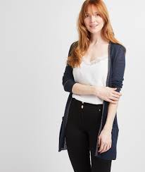Le gilet est redevenu une véritable tendance, et se porte été comme. Long Gilet Fin Bleu Marine Femme Marine Grain De Malice