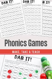 Dab It Fun Phonics Learning Games Make Take Teach In 2020 Phonics Learning Games Phonics Activities Phonics