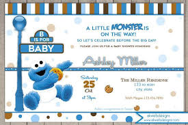 Cookie Monster Baby Shower Invitation A Little Monster Invite Monster Baby Shower Invitations Monster Baby Showers Baby Shower Invitations