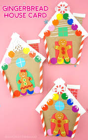 How To Make A Gingerbread House Card For Christmas Christmas Cards Kids Gingerbread Cards Christmas Coloring Cards