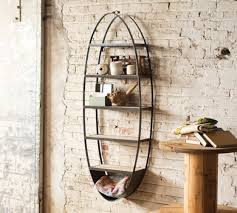 Wood and metal kitchen wall shelves. Metal And Wood Oval Wall Shelf Pottery Barn