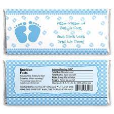 Baby Feet Blue Baby Shower Candy Bar Wrappers Party Favors Set Of 24 Walmart Com Baby Shower Candy Bar Baby Shower Candy Blue Candy Bars