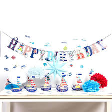 77pcs nautical party supplies for boys nautical party decorations sailor nautical happy birthday banner nautical cupcake toppers balloons anchor sailboat yacht lighthouse bunting sign for kids girls nautical theme birthday party baby shower party decoration supplies. Party Supplies Birthday Decoration Boys Sailor Nautical Banners Flags Happy Birthday Party Banners Buy Party Banners Birthday Party Banners Birthday Party Decoration Banner Product On Alibaba Com