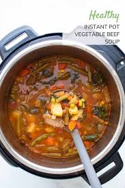 Our instant pot vegetable beef soup is a simple, yet filling fall dish that combines stew meat with frozen veggies and is ready to eat in . Instant Pot Vegetable Beef Soup Healthy Dinner Hint Of Healthy