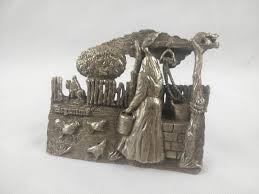 DECORAÇÃO DE MESA - PAISAGEM RURAL ARGENTINA - EM METAL COM BASE