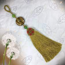 吊飾 虎眼石平安扣 花帽 流蘇 tassel necklace drop earrings necklace
