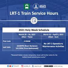 The kuala lumpur lrt operates on a distance based fare system. Lrt 1 Advisory Lrmc Announces Holy Week Train Schedule Businessmirror