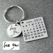 Personalized Calendar Keychain With Special Date Birthday Gifts For Girlfriend Personalised Calendar Boyfriend Gifts