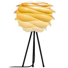 The white hardback shade is a bold contrast to the dark brown and gold frame. Umage Carmina Small Tripod Table Lamp Ylighting Com