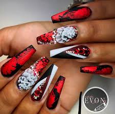 Black acrylic coffin nails with. The Best Valentine S Day Nail Art Designs Top Fashion News