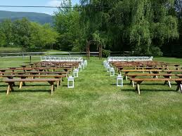 Rain Or Shine Tent Rental Co Ceremony Benches Mixed With Chairs Outdoor Outdoor Furniture Sets Wedding Bench