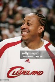 Donyell Marshall the Cleveland Cavaliers laughs in Game One of the... News  Photo