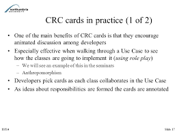 I wrote them early one morning years ago after i had been sleeplessly considering how to give students a. Is514 Lecture Week 9 Crc Cards Ppt Download