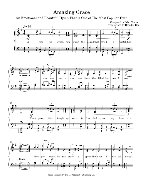 Amazing Grace – John Newton Sheet Music for Piano (Solo) easy |  MuseScore.com