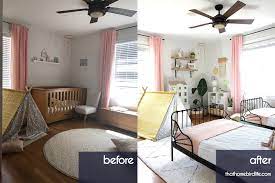 Girls Bedroom Reveal One Room Challenge Week Six Girls Bedroom Makeover Girls Bedroom Shared Girls Bedroom