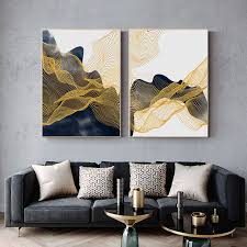 Abstract wall decorations for bedrooms only have 1. Golden Line Drawing Abstract Painting Nordic Canvas Poster Print Contemporary Wall Art Decoration Picture Modern Home Room Decor Painting Calligraphy Aliexpress