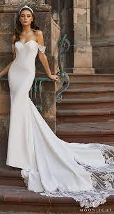 Wedding Dress Trends 2021 Featuring Moonlight Bridal Spring 2021 Satin Mermaid Wedding Dress Long Sleeve Wedding Gowns Dresses